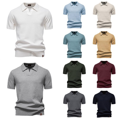 Herren feinstrick polo - feinstrick, polo-shirt